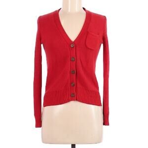 Wallace Madewell Cardigan Knit Jacket Sweater Red Womens XS Academia Preppy